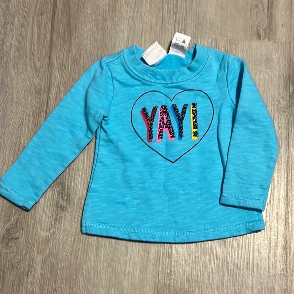 Koala Kids Blue Kids Shirt with 'YAY!' Graphic 6-9M